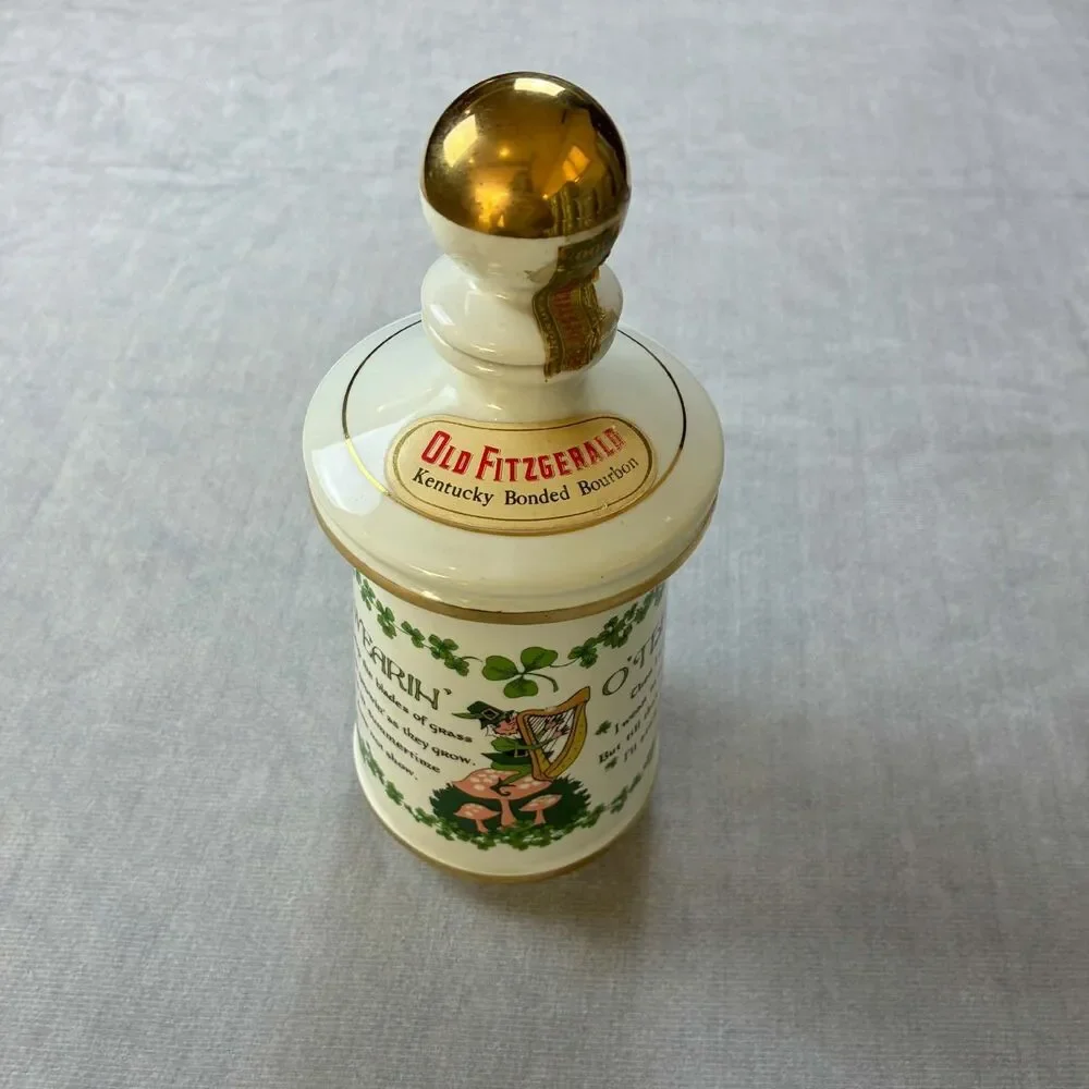 1968 Old Fitzgerald Leprechaun Bourbon Decanter Stitzel Weller Porcelain Empty